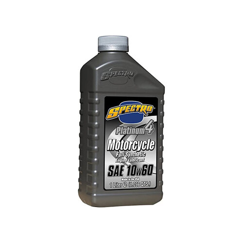 Spectro Performance Oil SPE-L.SP416 Platinum 4 Full Synthetic Engine Oil 10w60 1 Liter Bottle for Indian Water Cooled Models