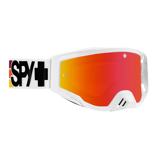 Spy Optic Foundation Plus MX Goggles Speedway Matte White w/HD Smoke Red Spectra Mirror & HD Clear Lens