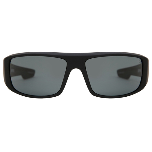 Spy Optic Logan Sunglasses Soft Matte Black w/Happy Gray Green Polar Lens