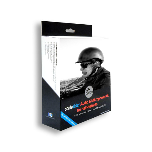 Cardo Half Helmet Audio & Microphone Kit for QZ/Q1/Q3