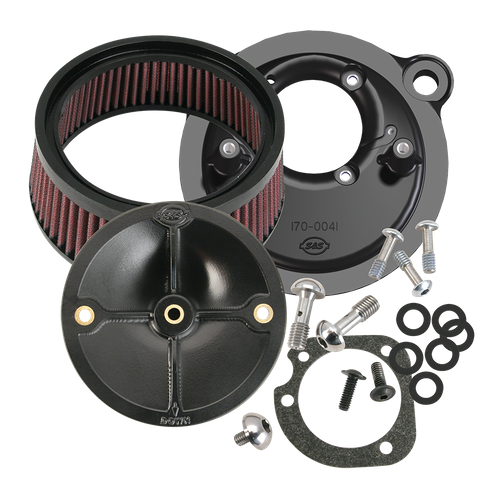 S&S Cycle Stealth Air Cleaner Kit w/out Air Cleaner Cover for Harley-Davidson Carbureted/XL Sportster 91-06 Models