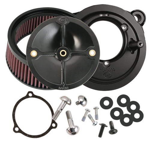 S&S Cycle Stealth Air Cleaner Kit w/out Cover for Harley-Davidson 03-17 Models (Using the S&S® 58mm Throttle Hog)