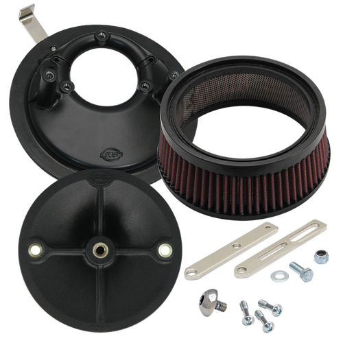 S&S Cycle Universal Stealth Air Cleaner Kit for Harley-Davidson Big Twins 36-92/Sportster 57-90 Models w/S&S Super E & G Carburetors