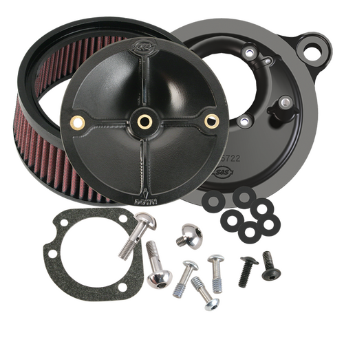 S&S Cycle Stealth Street-Legal Air Cleaner Kit w/out Cover for Harley-Davidson Touring 03-17/Dyna 04-17/Softail 01-15 Fuel-Injected Models