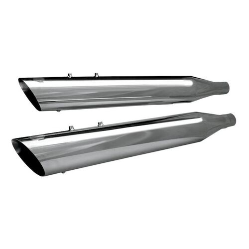 S&S Cycle SS-550-0182 4" Slash Down Mufflers Kit Chrome for Harley-Davidson Touring 95-16 Models non-catalyst