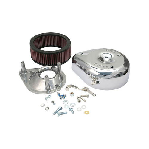 S&S Cycle SS17-0400 Teardrop Air Cleaner Kit Chrome for Big Twin 66-84/Sportster 66-85 Models w/S&S Super E/G Carburettor