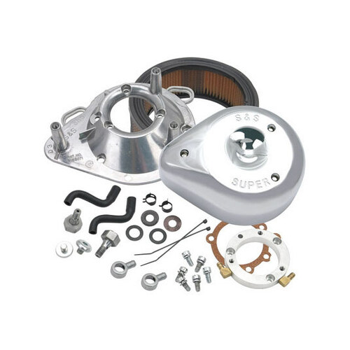 S&S Cycle SS17-0450 Teardrop Air Cleaner Kit Chrome for Big Twin 89-17 w/CV Carb or Cable Operated Delphi EFI