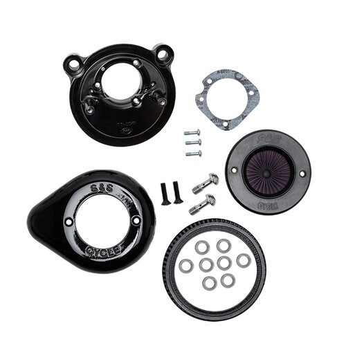 S&S Cycle SS170-0726 Air Stinger Stealth Air Cleaner Kit Black Teardrop for Sportster 07-Up