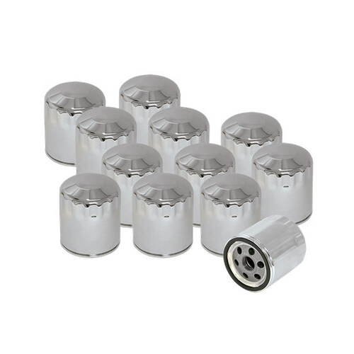 S&S Cycle SS310-0240 Oil Filters Chrome for Softail 84-99/Sportster 84-Up/FXR 83-94/Touring 80-98/Buell 95-02 (Box of 12)