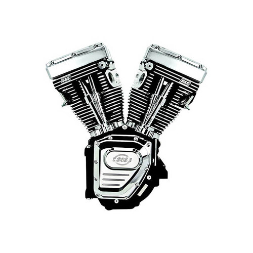S&S Cycle SS310-0882 124ci Twin Cam Engine Black w/Chrome Covers for Dyna 06-17