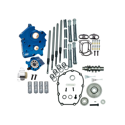 S&S Cycle SS310-1006A Cam Chest Kit w/475G Gear Drive Camshafts Chrome w/Pushrod Covers for Softail 18-Up/Touring 17-Up w/Oil Cooled Engines