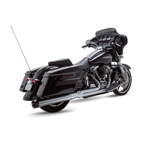 S&S Cycle SS550-0728 2-into-1 Sidewinder Exhaust Chrome w/Black End Cap for Touring 17-Up