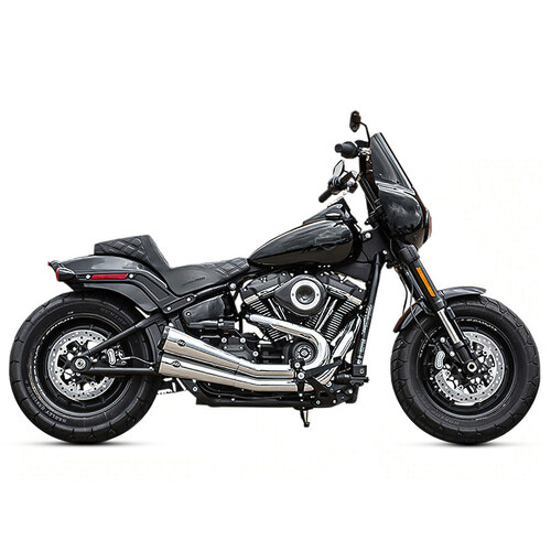 S&S Cycle SS550-0761 Grand National 2-into-2 Exhaust Chrome w/Black End Caps for Street Bob/Low Rider/Slim/Fat Bob/Deluxe 18-Up