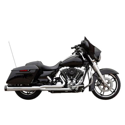 S&S Cycle SS550-0776 2-into-1 Sidewinder Exhaust Chrome w/Black End Cap for Touring 95-16