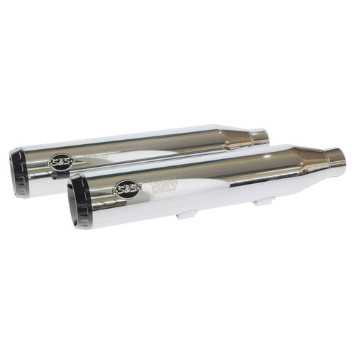 S&S Cycle SS550-1034 3.5" Slip-On Mufflers Chrome w/Black End Caps for Sportster 14-Up