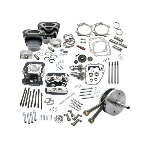 S&S Cycle SS900-0565 124ci Hot Set Up Kit w/91cc S&S Cylinder Heads Black for Twin Cam 88B Softail 00-06