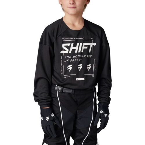 Shift 2021 White Label Bliss Black/White Youth Jersey [Size:MD]