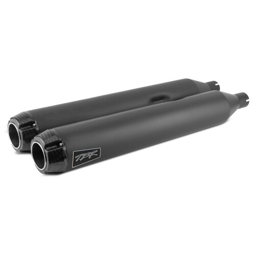 Two Brothers Racing TBR-005-4550499D-BLK 4" Slip-On Mufflers Black w/Carbon Fiber End Caps for Touring 17-Up