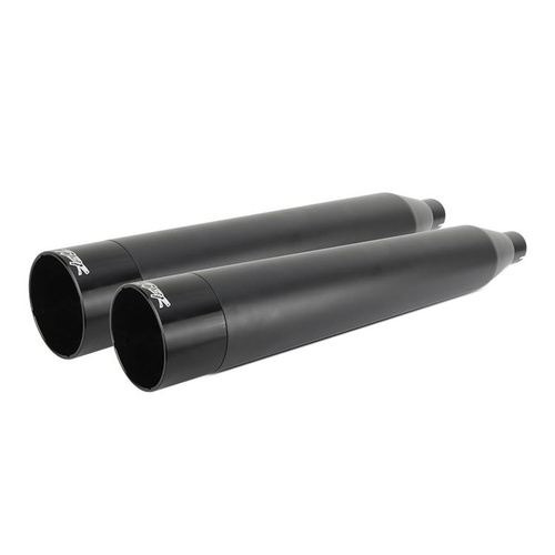 Two Brothers Racing TBR-005-4560499D-BLK 4" Slip-On Mufflers Black w/Black End Caps for Touring 17-Up
