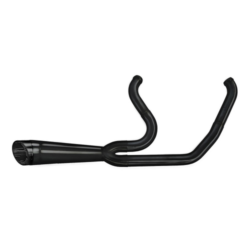 Two Brothers Racing TBR-005-5120199-BLK Shorty Turnout 2-1 Exhaust System Black w/Black End Cap for Softail 18-Up