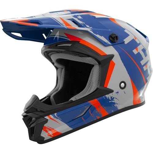 THH T710X Rage Matte Blue/Orange Helmet [Size:XS]