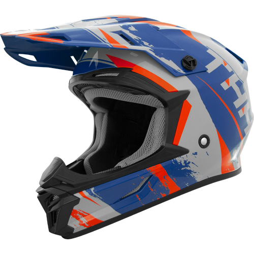 THH T710X Rage Matte Blue/Orange Youth Helmet [Size:SM]