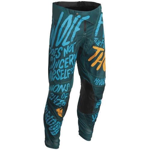 Thor 2022 Pulse Counting Sheep Teal/Tangerine Youth Pants [Size:18]