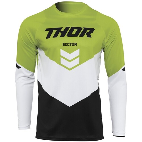 Thor 2022 Sector Chev Black/Green Jersey [Size:SM]