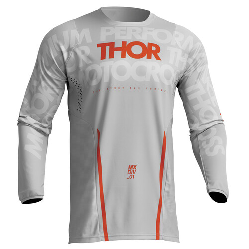 Thor 2024 Pulse Mono Light Grey/Orange Jersey [Size:SM]
