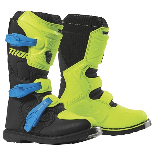 Thor 2023 Blitz XP Fluro Yellow/Black Youth Boots [Size:1]