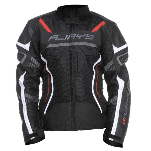 Rjays Air-Tech Black/White Womens Textile Jacket [Size:8]