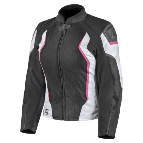 Rjays Sector Black/White/Pink Womens Textile Jacket [Size:8]