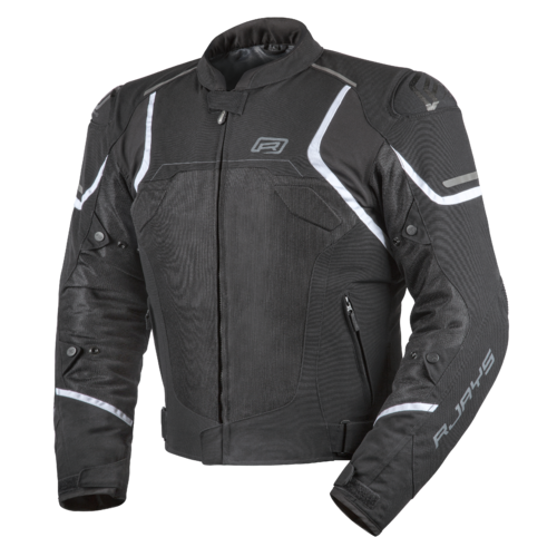 Rjays Pace Airflow Black/White Textile Jacket [Size:XS]