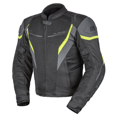 Rjays Swift III Black/Grey/Fluro Yellow Textile Jacket [Size:SM]