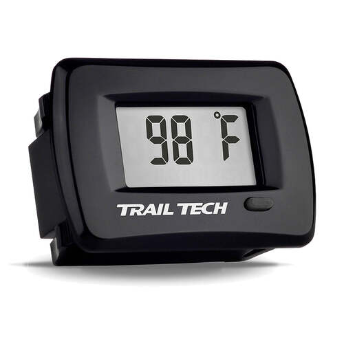 Trail Tech TTO Digital Temperature Gauge Black w/12mm Cylinder Head Sensor (Panel Mount)