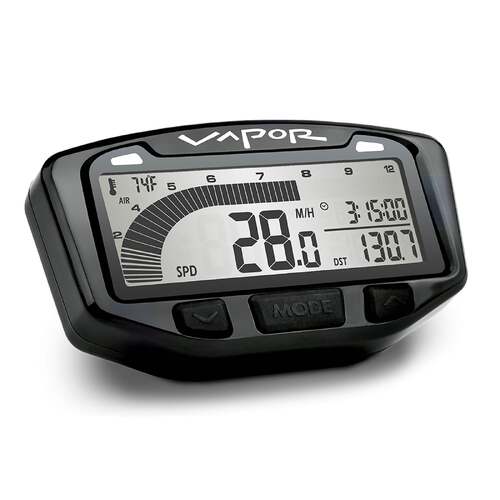 Trail Tech Vapor Digital Speedometer/Tachometer Gauge for Inverted Forks & 19mm Water Sensor