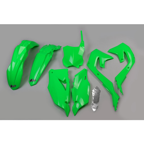 UFO Plastics Kit Fluro Green for Kawasaki KXF 450 19-20