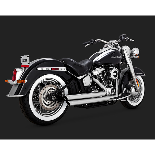 Vance & Hines V17941 Bigshot Staggered Exhaust Systems Chrome for Softail 18-20 (Exc. FXDR/FXBR/FLFB)