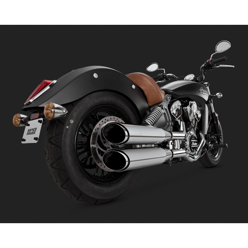 Vance & Hines V18621 Twin Slash 4" Slip-On Mufflers Chrome for Indian Scout 15-16