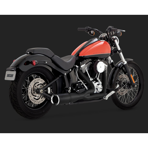 Vance & Hines V46543 Hi-Output 2-1 Short Exhaust Black for Softail 86-17 (Excludes Rocker/CVO 09 & FXSB/FXSE)