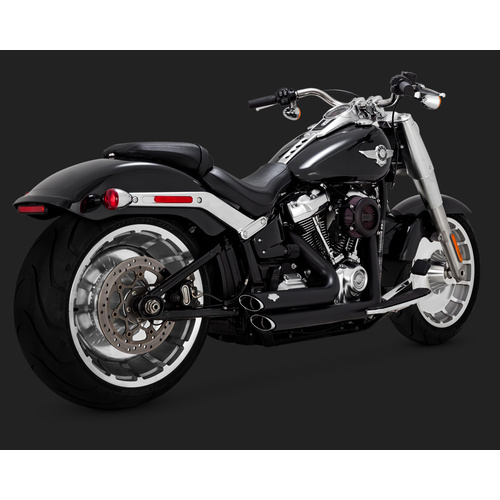 Vance & Hines V47235 Shortshots Staggered Exhaust Black for Softail 18 (fits Fatboy & Breakout & FXDR)