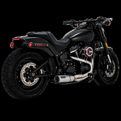 Vance & Hines V47631 Hi-Output 2-1 Exhaust Stainless Black for Harley-Davidson Softail 18-21 (Fits FXFB/FXBB/FLSL/FLDE/FXLR)