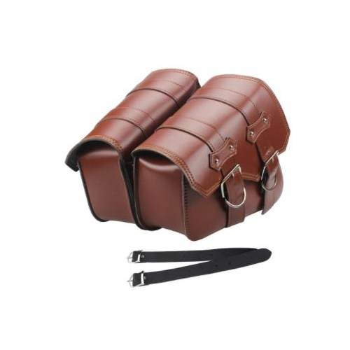 Saddlebags Universal Brown / Tan Swingarm Style 29cm L x 11cm W x 16cm H (Top 25cm) suit Most Models Harley Sportater Softail Dyna Universal use