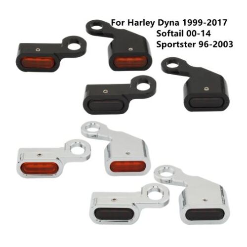 Twin Power Under Perch Turn Signals Black w/Smoked Lens for Softail 84-14 Dyna 91-17 Sportster 82-03 (E Marked)