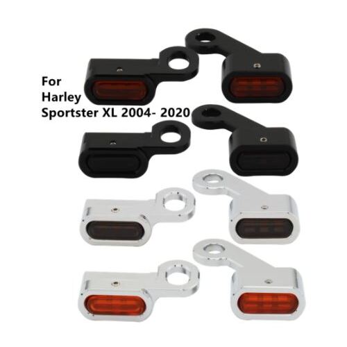 Twin Power Under Perch Turn Signals Black w/Smoked Lens for Sportster Models 2004-Later (E Marked)