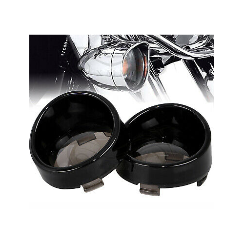 Twin Power Bullet Turn Signal Deuce Style Smoked Lens with Black Bezel Custom Use