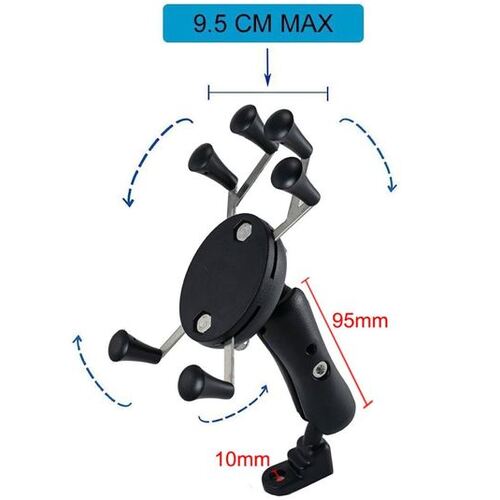 Twin Power 6 Feet X-Shape Universal Phone Mount Motorcycle Mirror Mount only GPS Stand Holder Cell Phone Cradle