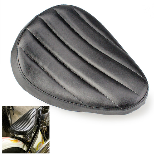 Solo Seat Contoured 40mm Think Black Suit Custom Metric & Harley Bobber Use (Seat Only)