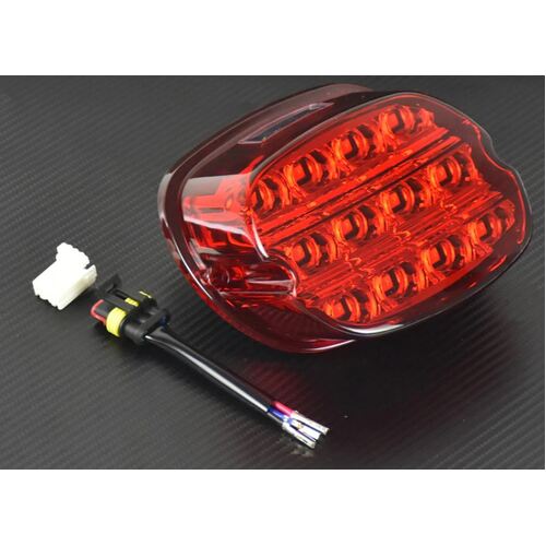 Twin Power Red LED Low Profile Taillight Number Plate Illumination Fits Most 1999-Up Softail Dyna Sportster Roadking StreetGlide Ultra Models
