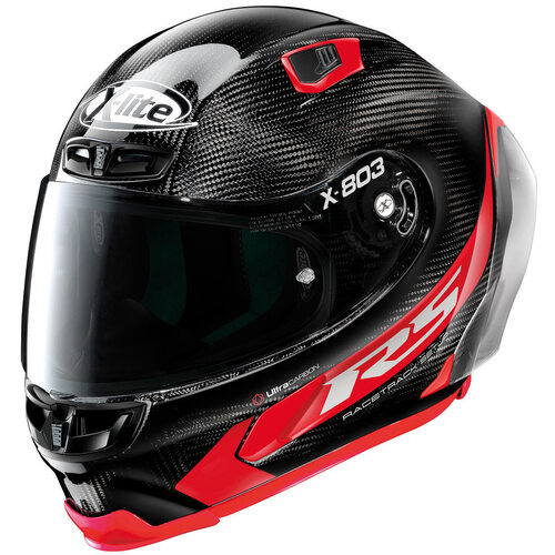 X-Lite X-803 RS Ultra Carbon Hot Lap 13 Carbon/Red Helmet [Size:SM]